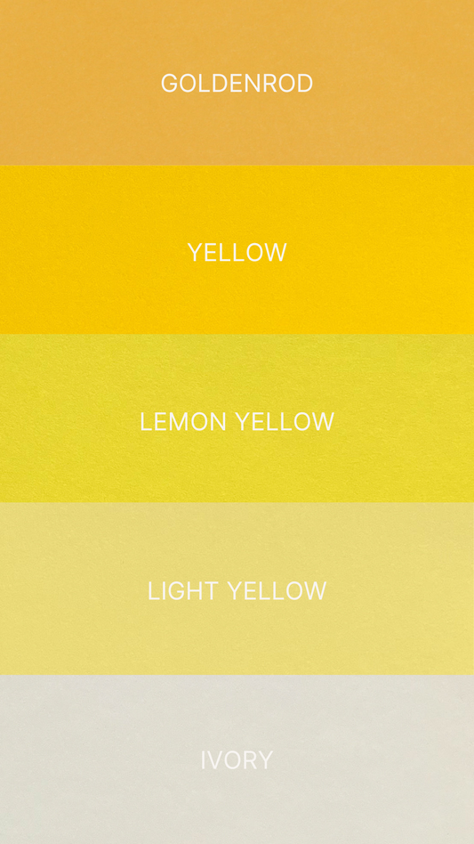 Shades of Yellow - Plain Cardstock Swatches