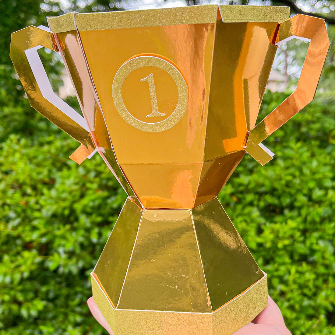 gold cardstock trophy