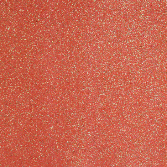 A close-up image of neon orange glitter cardstock with a shimmering texture.