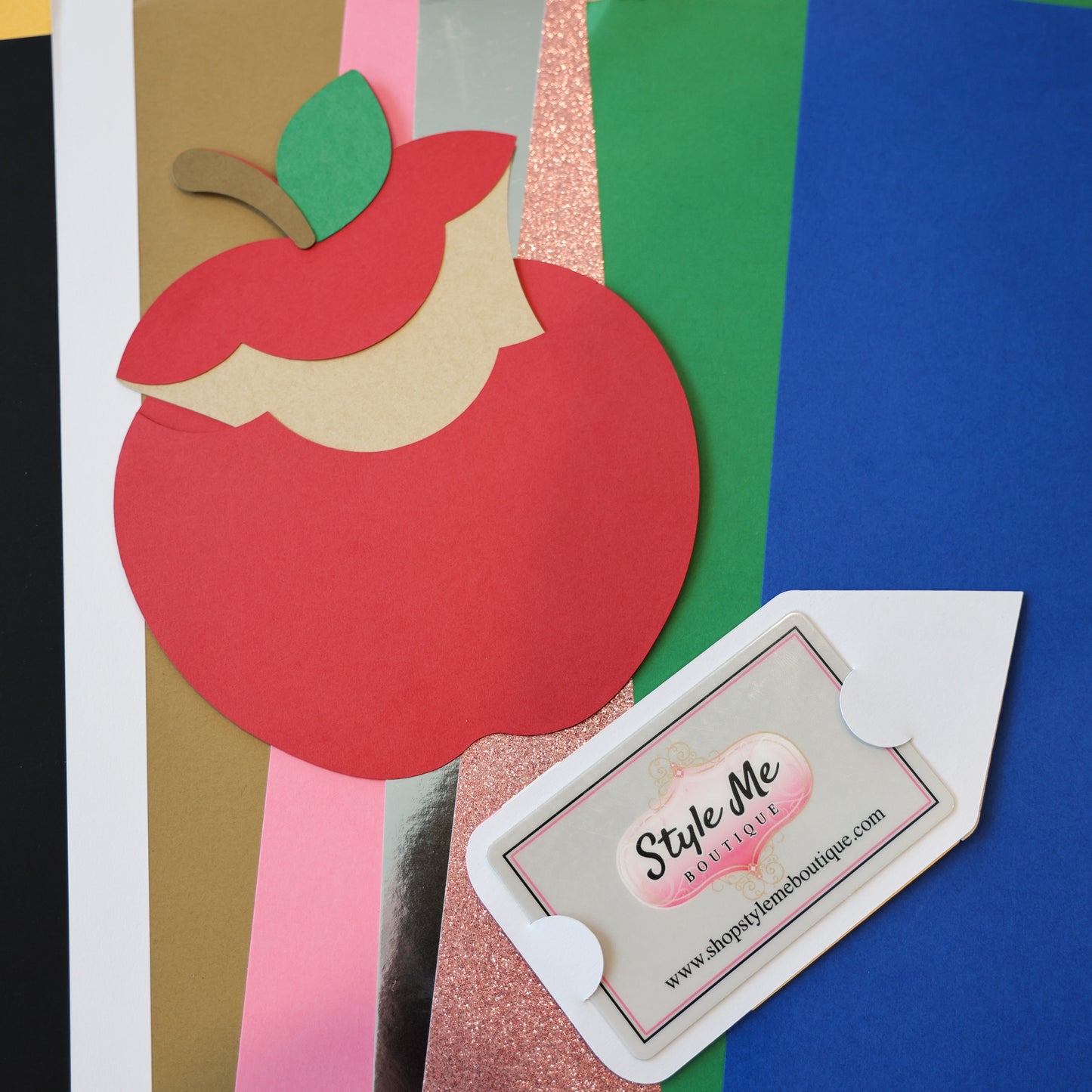 Finished apple and pencil back to school gift card holders with gift card inside