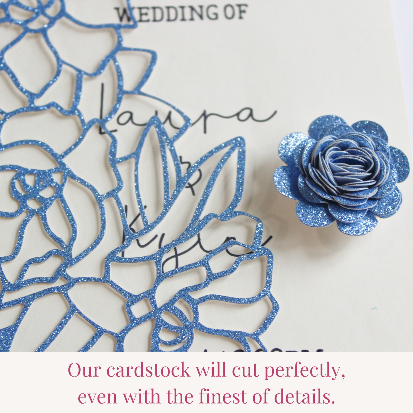 celebration warehouse cinderella blue glitter cardstock cuts fine details using any die cutting machine
