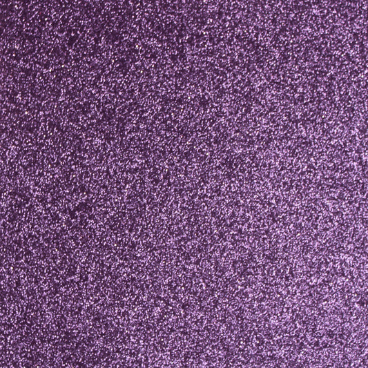 A close-up image of Grape Purple glitter cardstock showing the texture and the shiny surface with white paper backing.