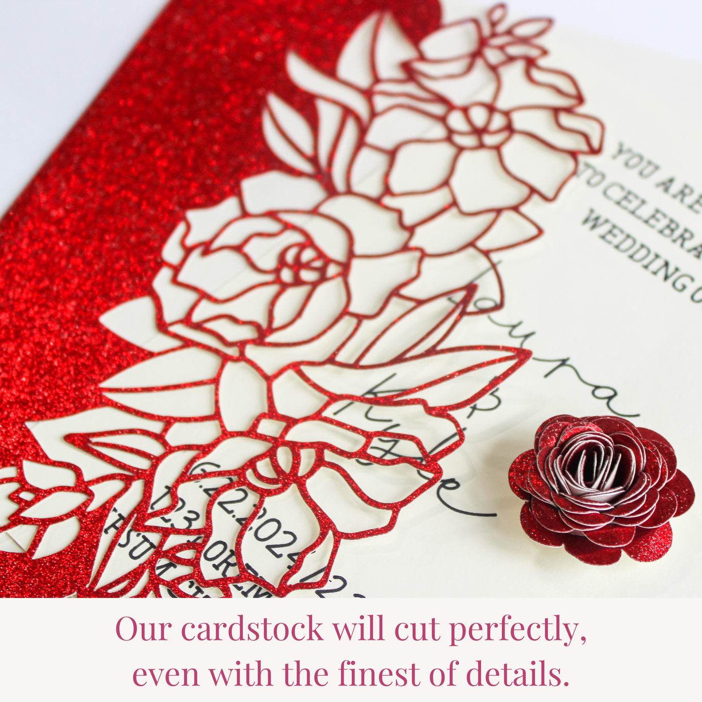 celebration warehouse lipstick red glitter cardstock cuts fine details using any die cutting machine