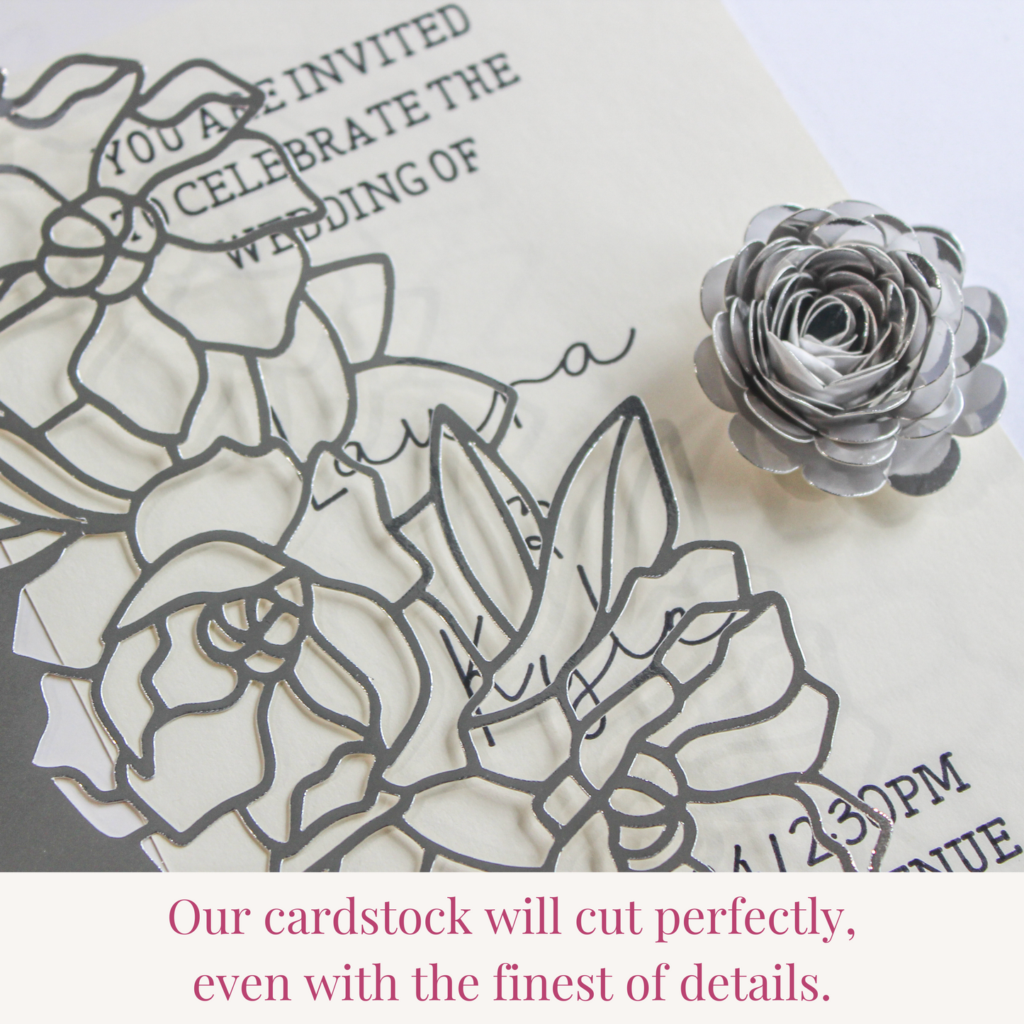 celebration warehouse mirror silver cardstock cuts fine details using any die cutting machine