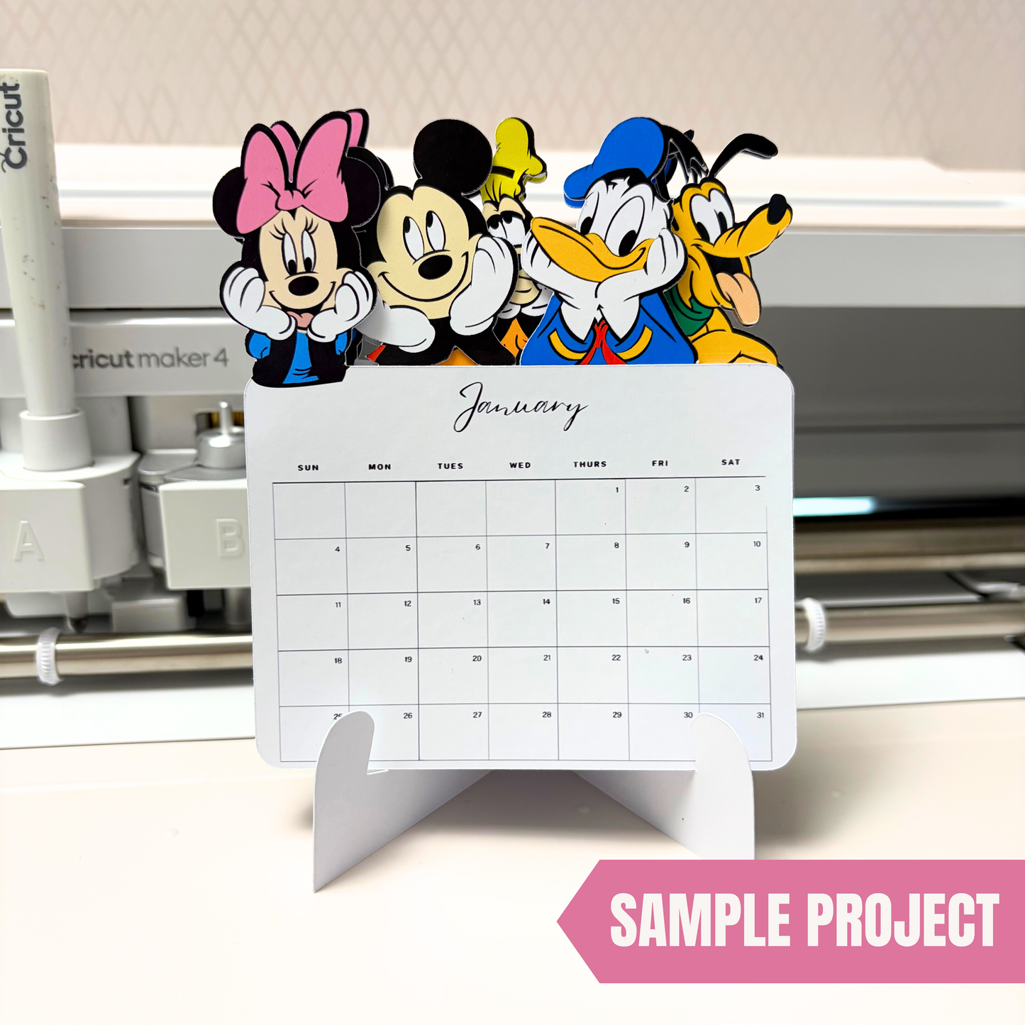 2026 Calendar PNG File with SVG File Stand - Digital Download