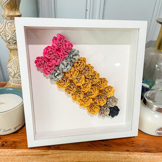 Pencil 3D Shadow box - featuring new cardstock colors!