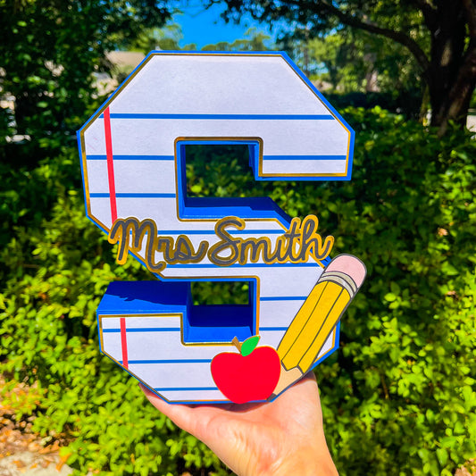3D cardstock teacher letter