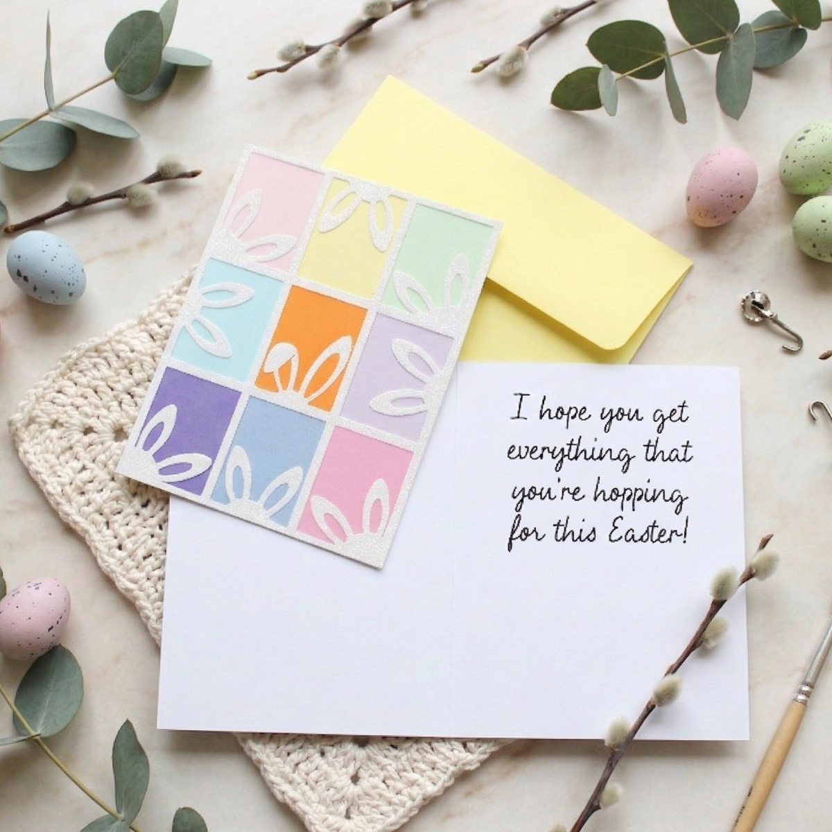 How to Make a Pastel Easter Bunny Grid Card (That Looks Way Harder Tha