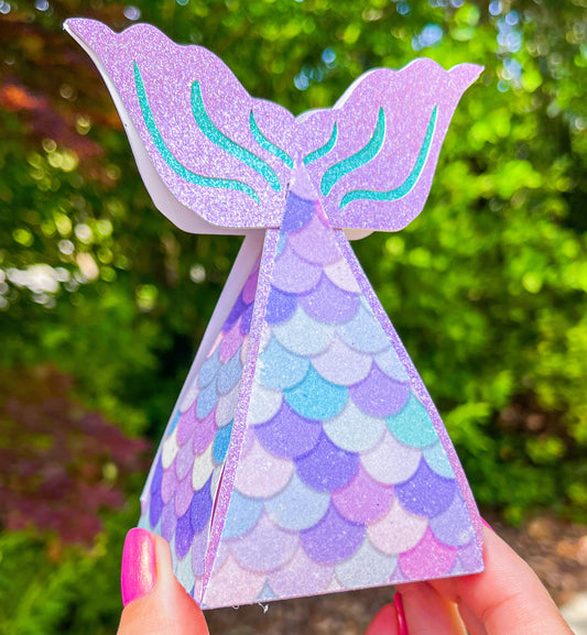 Mermaid Sublimation Glitter Favor Box