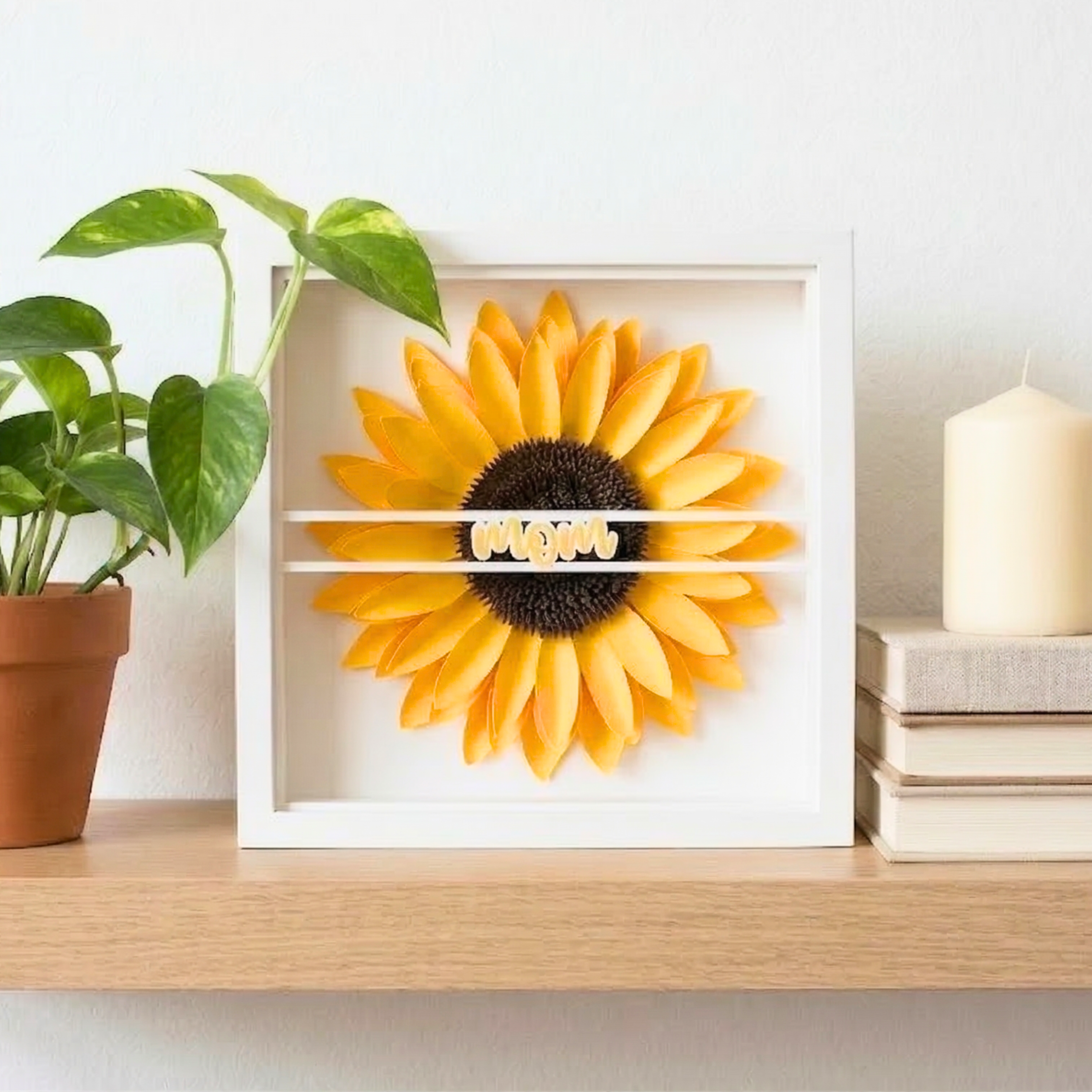 Sunflower Text Box Box Personalized Sunflower Shadow Box With Your Custom Name