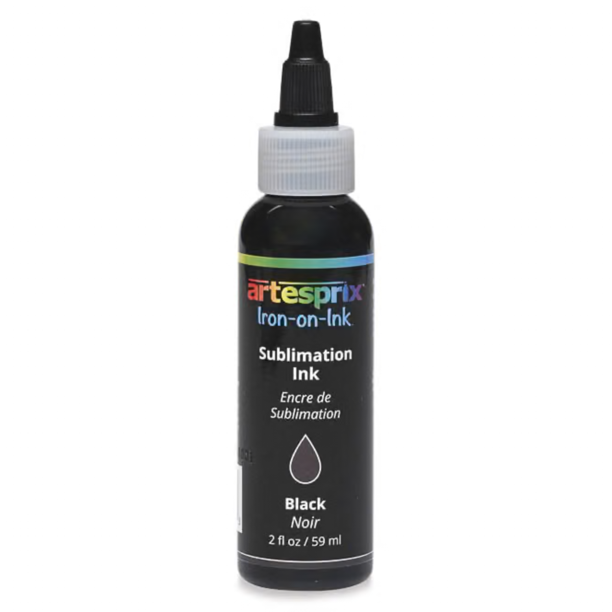 Artesprix black sublimation ink, 2 oz bottle of Iron-on-Ink