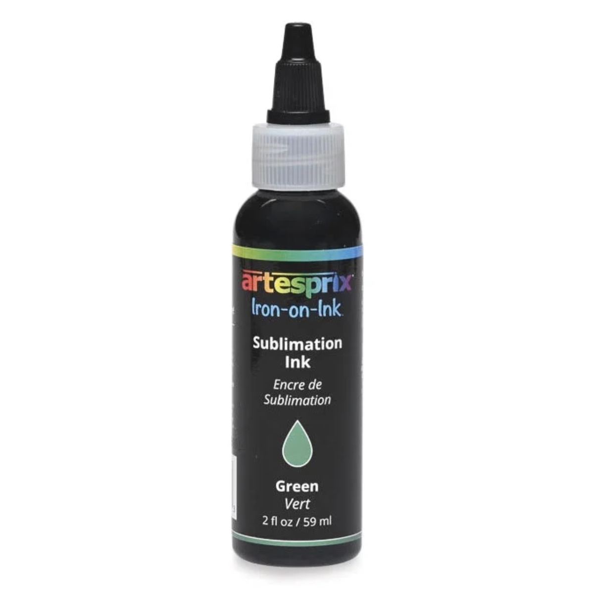 Artesprix green sublimation ink, 2 oz bottle of Iron-on-Ink
