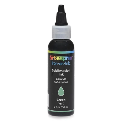 Artesprix green sublimation ink, 2 oz bottle of Iron-on-Ink