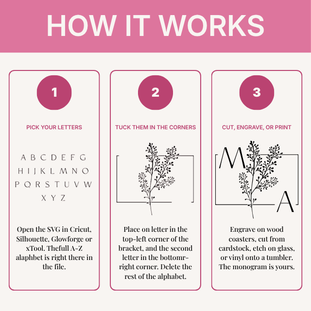 Twig wedding monogram alphabet SVG cut file design preview