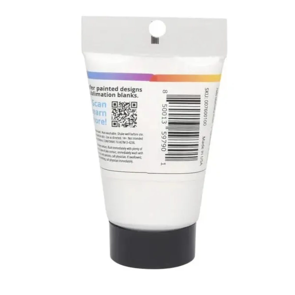Back of the Artesprix acrylic lightening medium tube showing safety information
