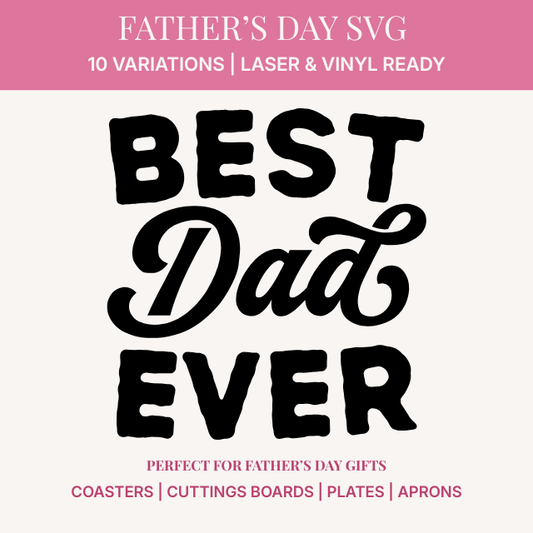 Best Dad Ever SVG Bundle - Father's Day Cut File - 10 Name Variations - Digital Download