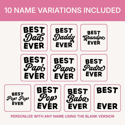 Best Dad Ever SVG cut file design preview for Father's Day gifts