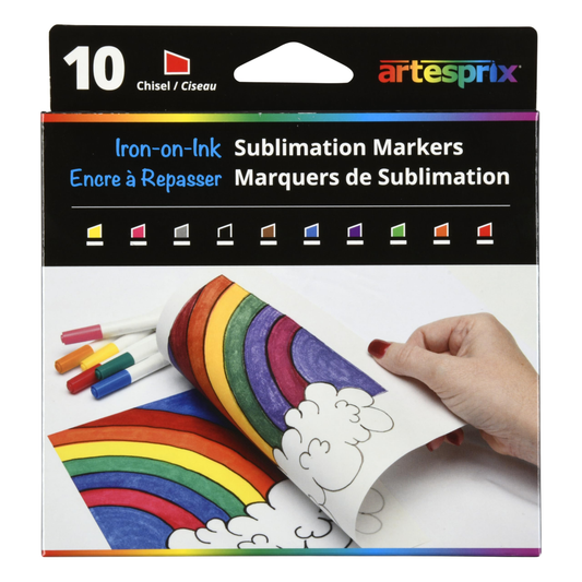 Artesprix Iron-on-Ink sublimation markers, basic colors chisel tip 10 pack