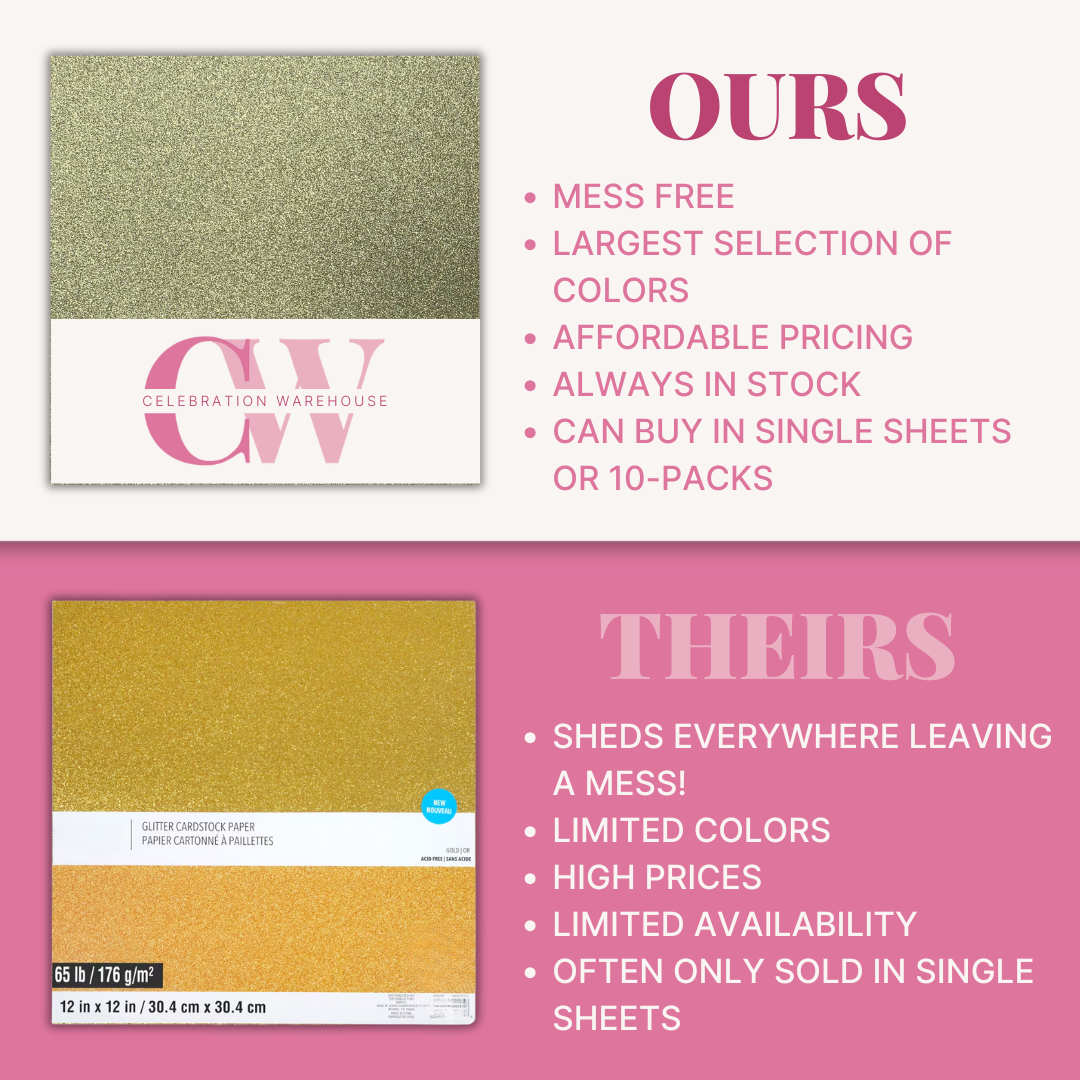 Magenta Pink Glitter Cardstock | 12"x12" Glitter Cardstock - CelebrationWarehouse