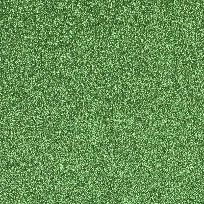 A close-up image of green glitter cardstock with a shimmering texture.