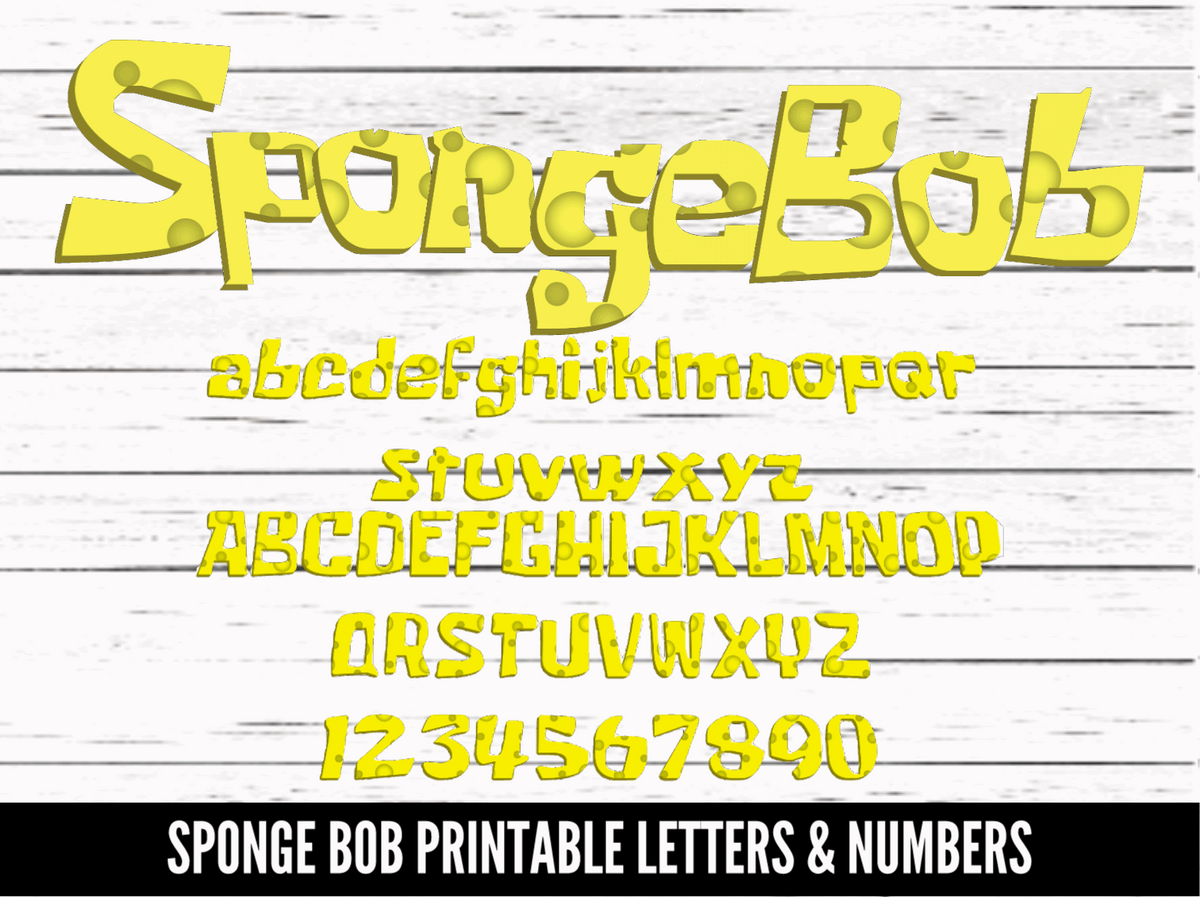 Spongebob Random Number SpongeBob Printable Letters & Numbers — PNG Download