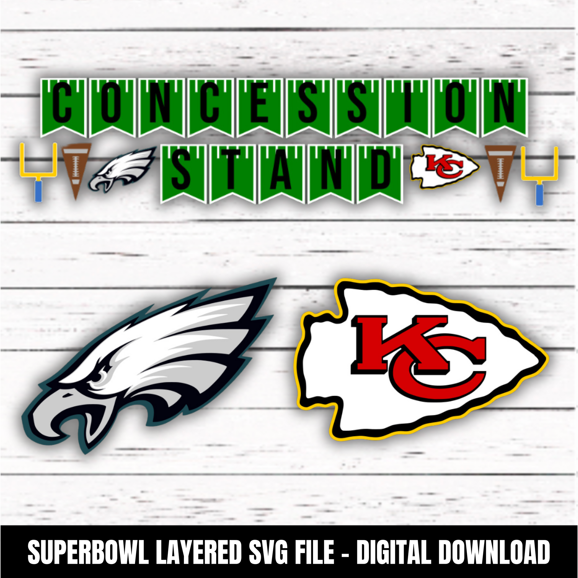 Super Bowl Layered SVG file - SVG download - Digital Download - CelebrationWarehouse