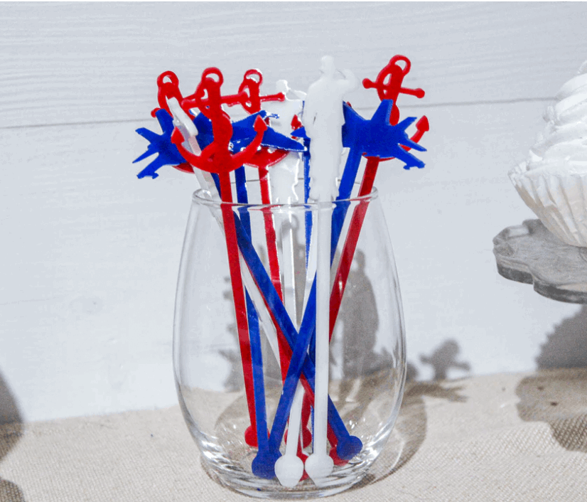 Navy Themed Stir Sticks - Digital Download - SVG file