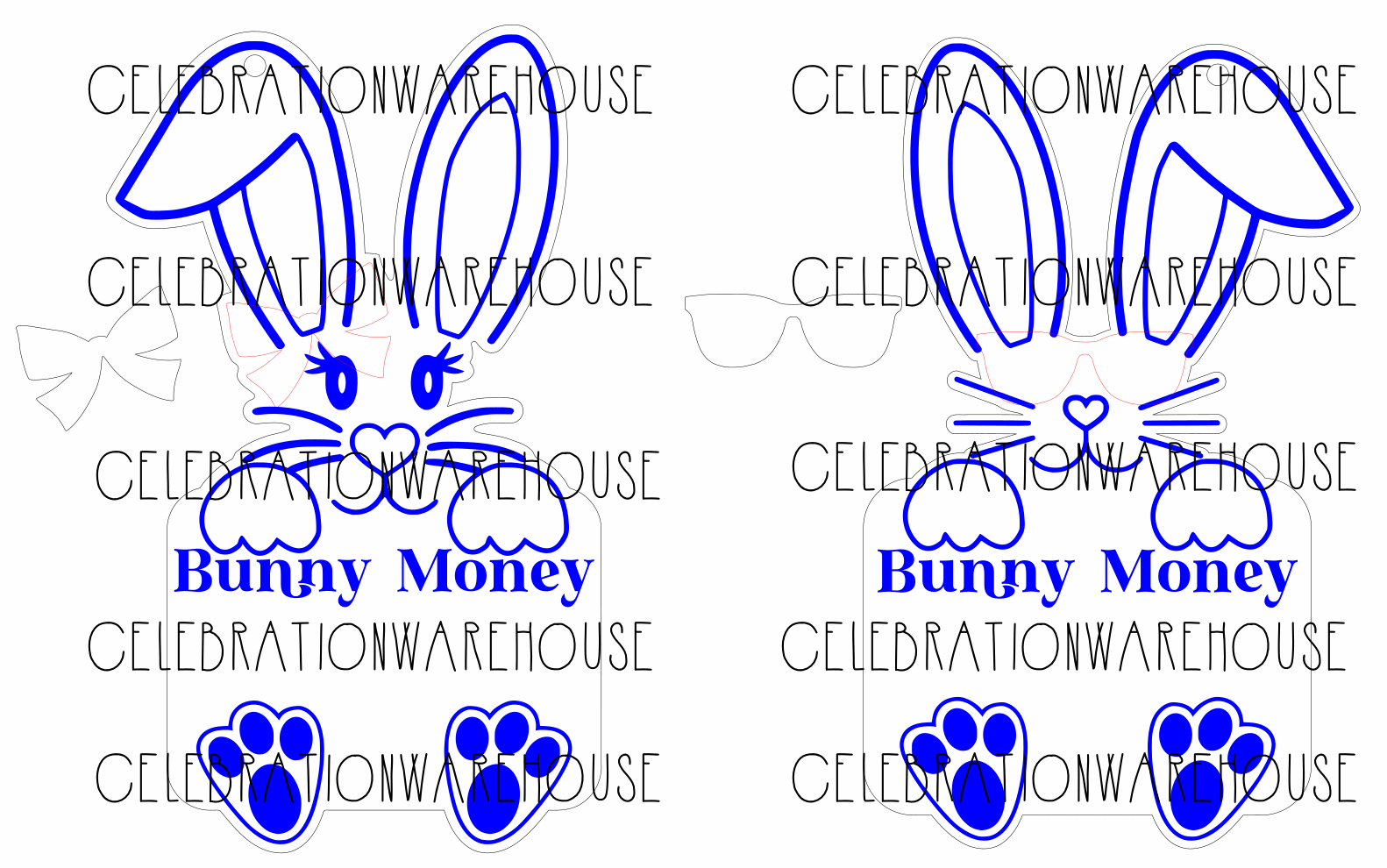 Bunny Money Gift Holder - Digital Download - SVG cut file
