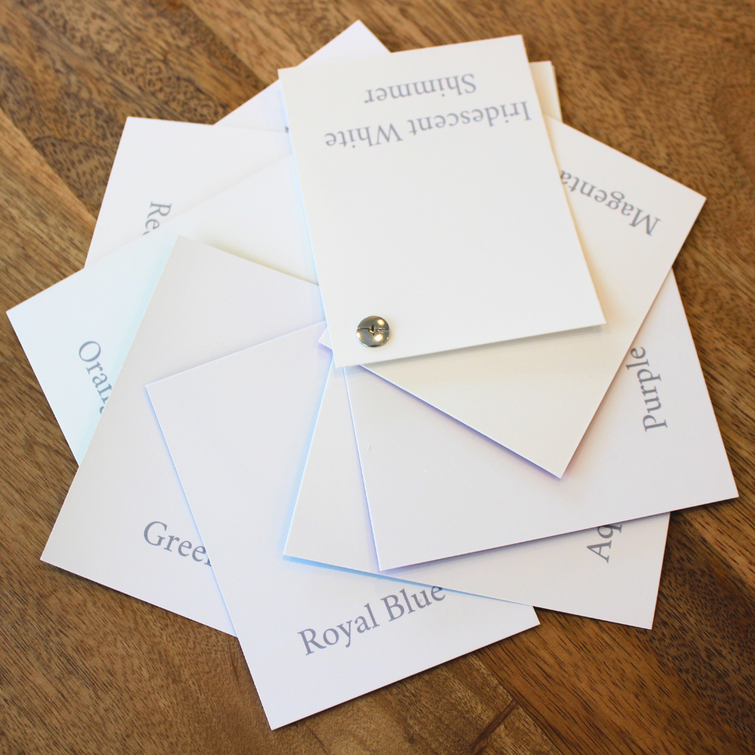 Speciality Cardstock Swatch Book - 3x4" swatches of all colors available