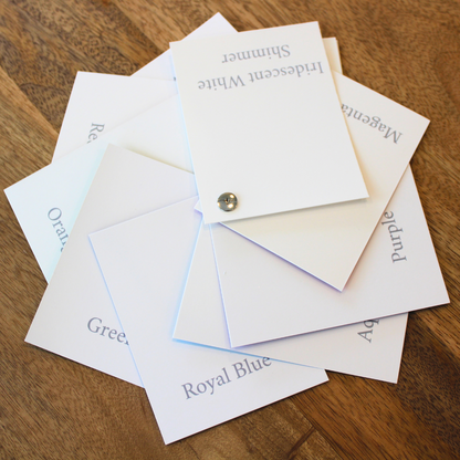 Speciality Cardstock Swatch Book - 3x4" swatches of all colors available