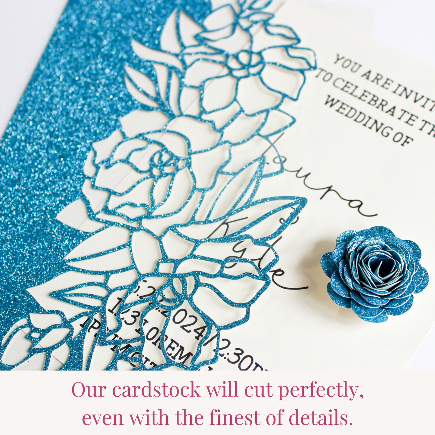 celebration warehouse aqua blue glitter cardstock cuts fine details using any die cutting machine