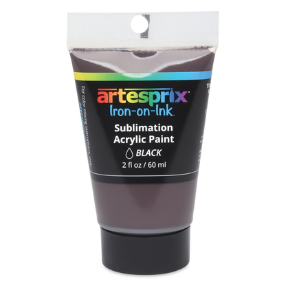 Artesprix black sublimation acrylic paint, 2 oz squeeze tube