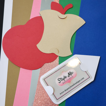 Apple gift card holder opened flat with pencil holder showing gift card pocket