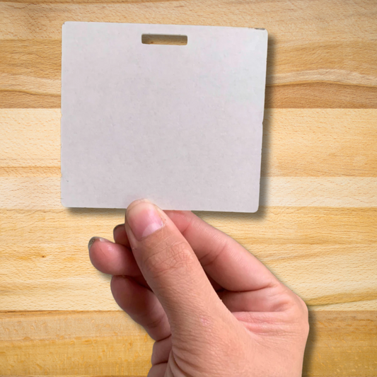Etiquetas de identificación de acrílico transparente en blanco