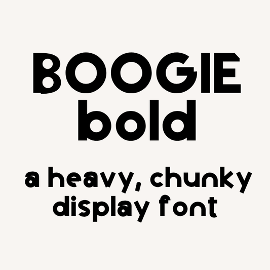 Boogie Bold chunky retro display font alphabet for Cricut, Canva and Silhouette