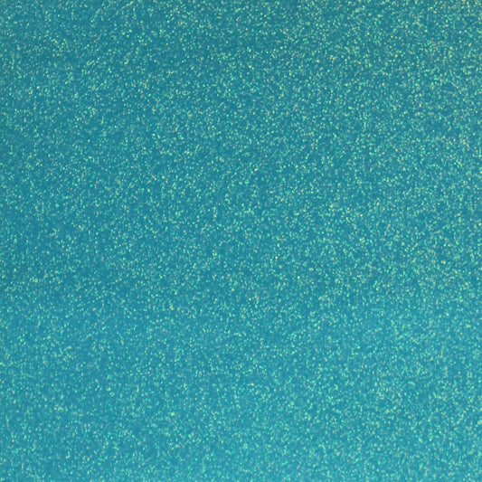 A close-up image of bright blue glitter cardstock with a shimmering texture.