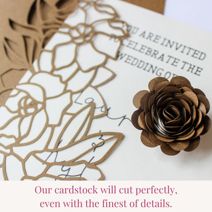 coffee brown cardstock cuts fine details using any die cutting machine