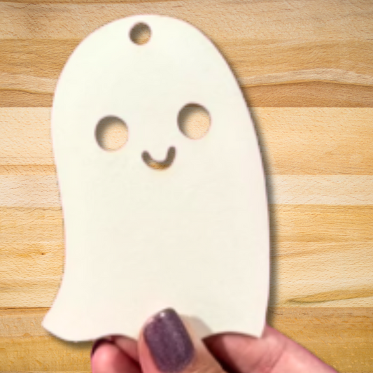 Blank Acrylic Ghost Boo Bag Tags - With holes - CelebrationWarehouse