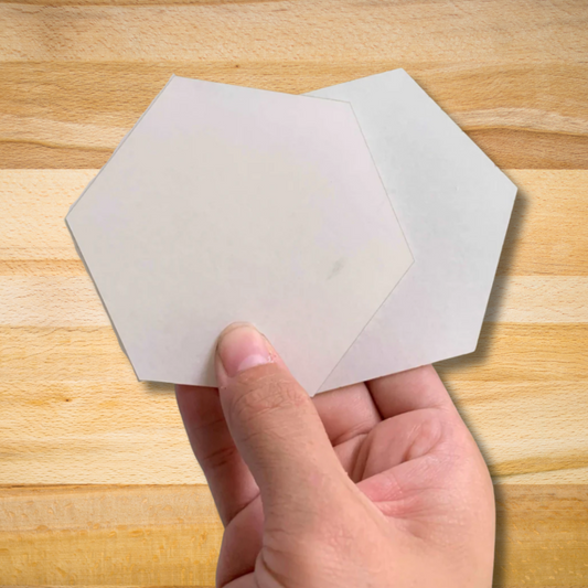 Hexágono acrílico en blanco