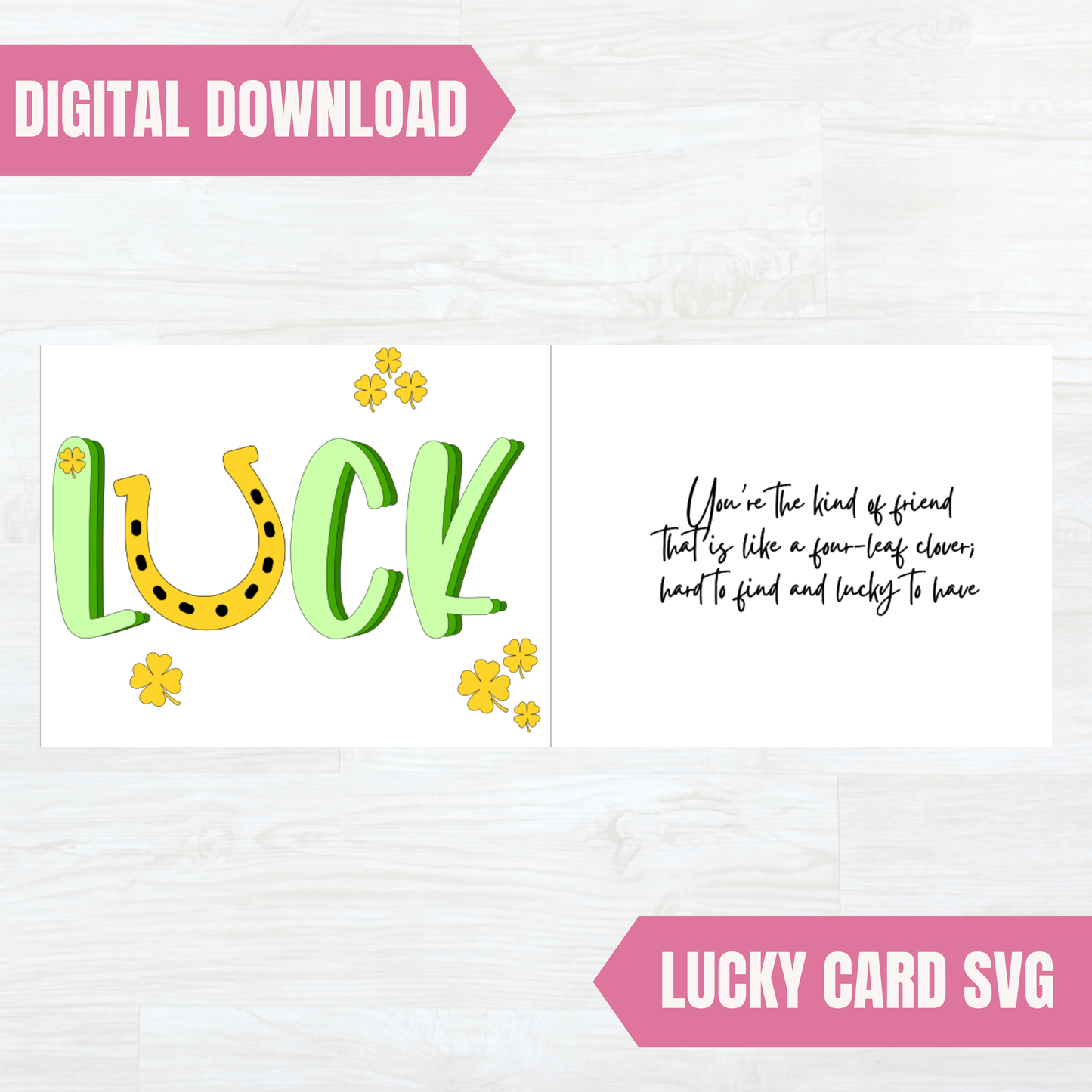 Lucky Card SVG File | Digital Download | For Cricut, Silhouette Or Any Craft Cutting Machine