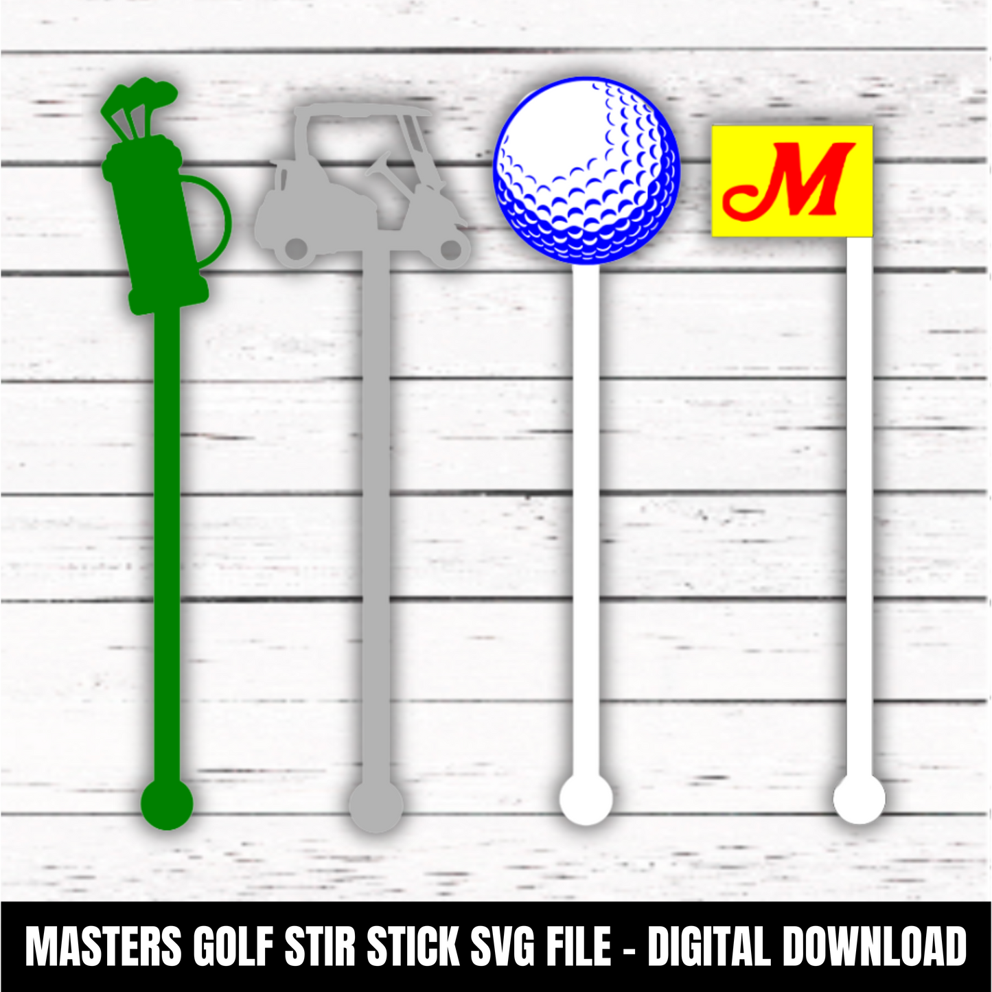 Masters Golf Stir Sticks SVG file - SVG download - Digital Download - CelebrationWarehouse