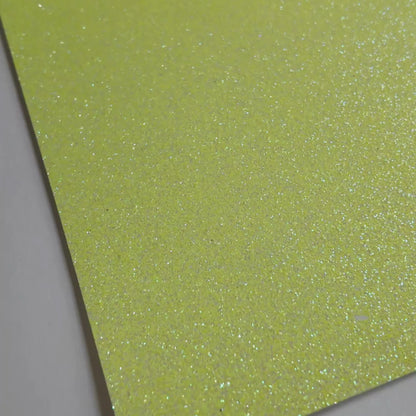 Neon Yellow glitter cardstock, shedfree color swatched  — durable, acid-free cardstock for die-cutting, scrapbooking, and crafts