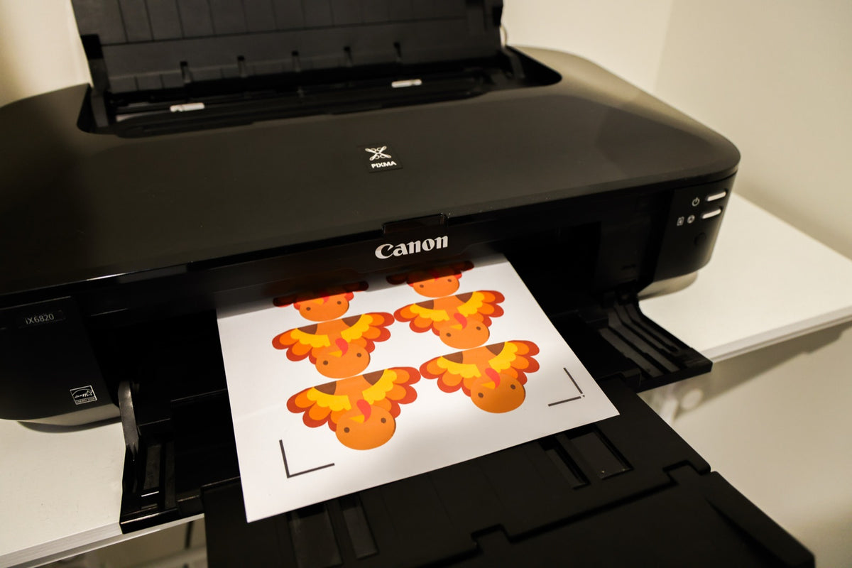 Turkey designs printing on white cardstock for Print Then Cut