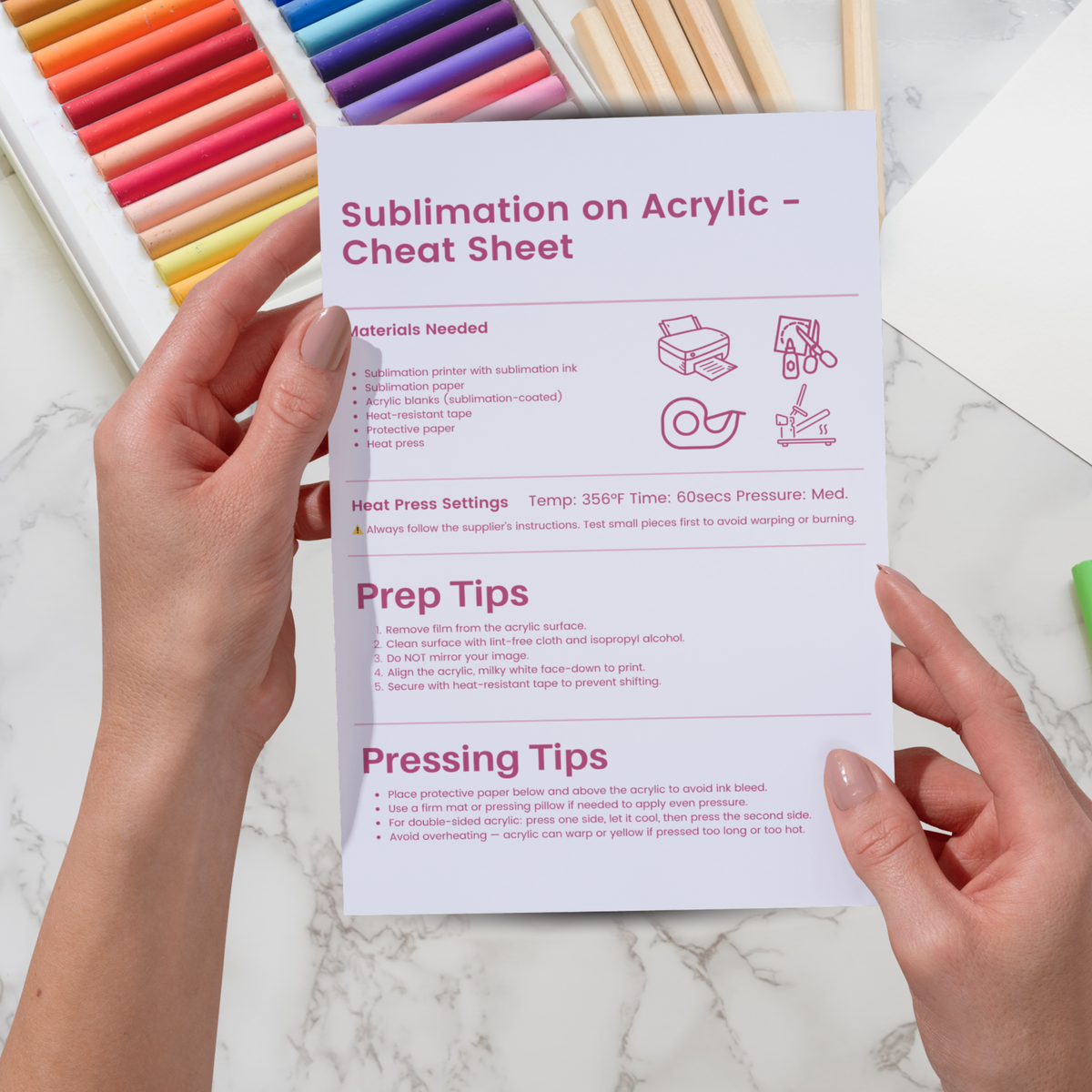 Sublimation Pdf Worksheet Sublimation Acrylic Troubleshooting Guide — Digital PDF