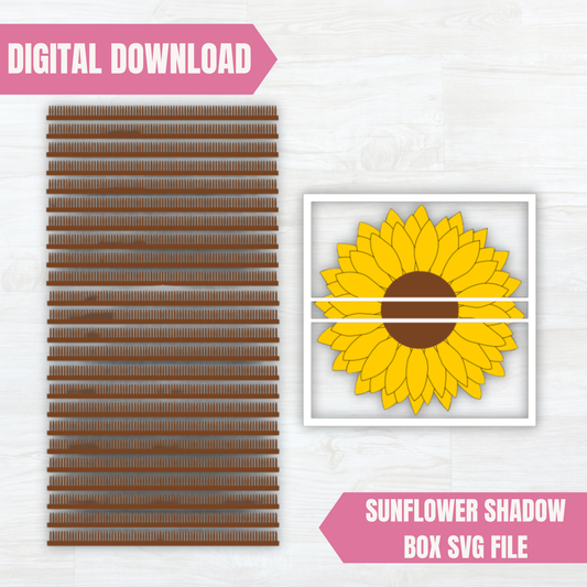 Sunflower Shadowbox SVG File | Digital Download | For Cricut, Silhouette Or Any Craft Cutting Machine